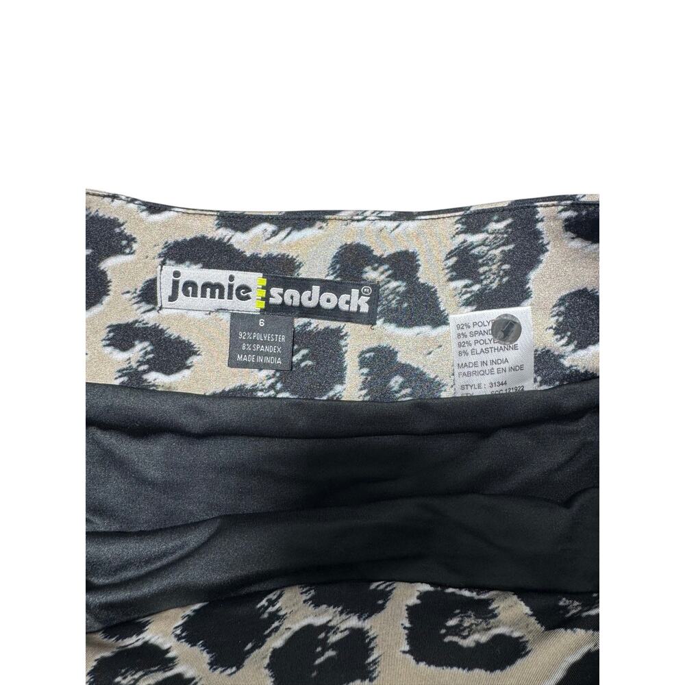 Jamie Sadock Golf Skort Womens 6 Beige Black Leopard Print Pleated Athletic - Picture 6 of 8